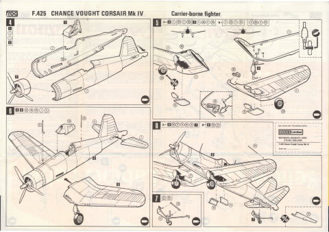 Коробка «ракушка» FROG F243F Vought F4U Corsair, Rovex Models&Hobbies 1976